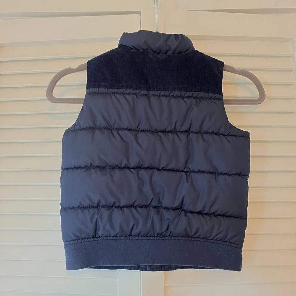 GAP kids puffer vest navy corduroy full zip 5 boy